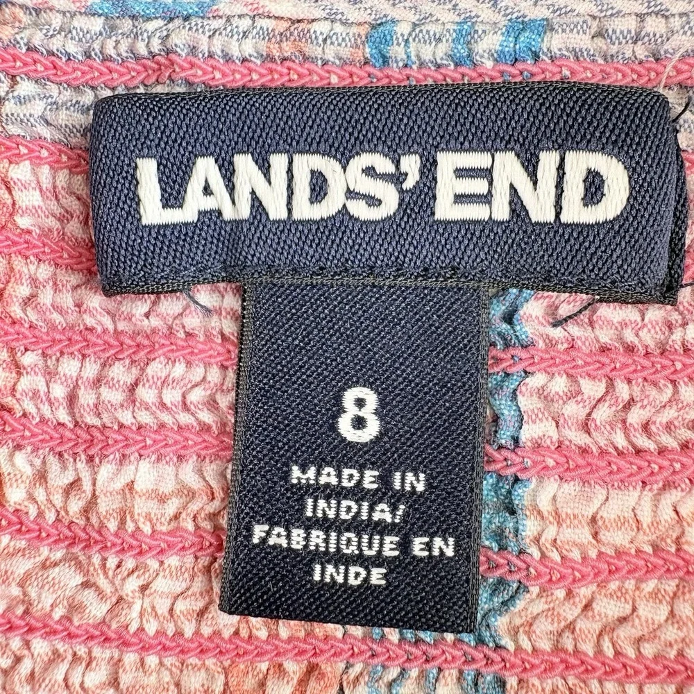 Lands' End Dress Girls 8 Pink Plaid Smocked Cottagecore Boho‎ Fairy Pockets